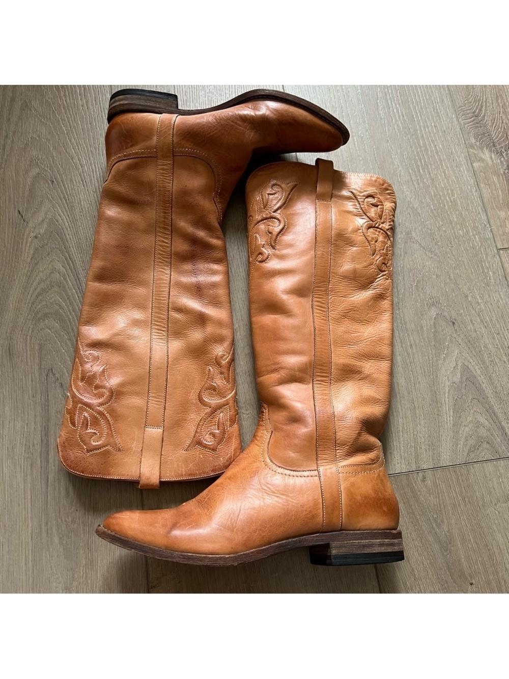 Spirit By Lucchese Y2K Brown High Leather Cowboy Boots Size 8